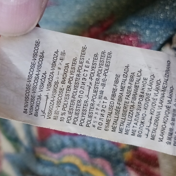 DESIGUAL Boho Dolman Sleeve Floral Mettalic Disco Mini Dress, Sz M - Picture 13 of 15